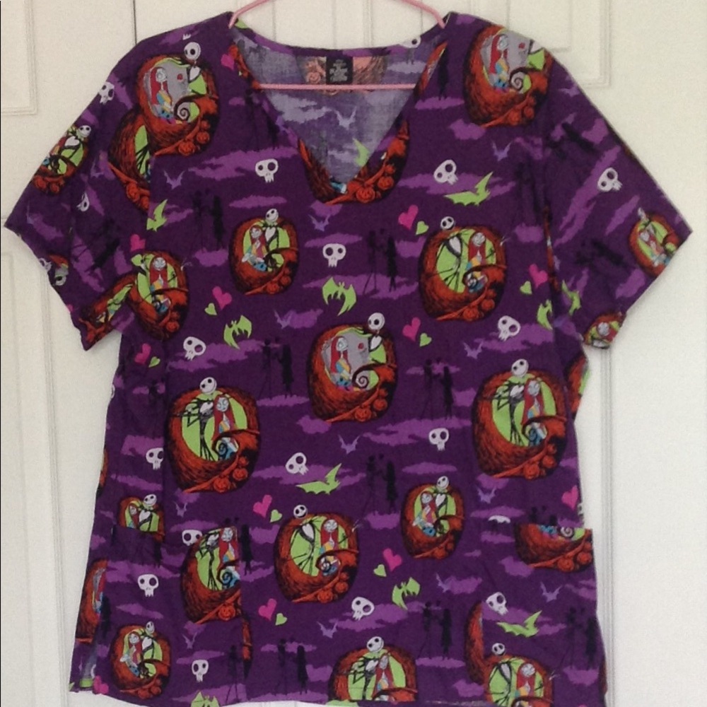 Nightmare Before Christmas scrub top size XL